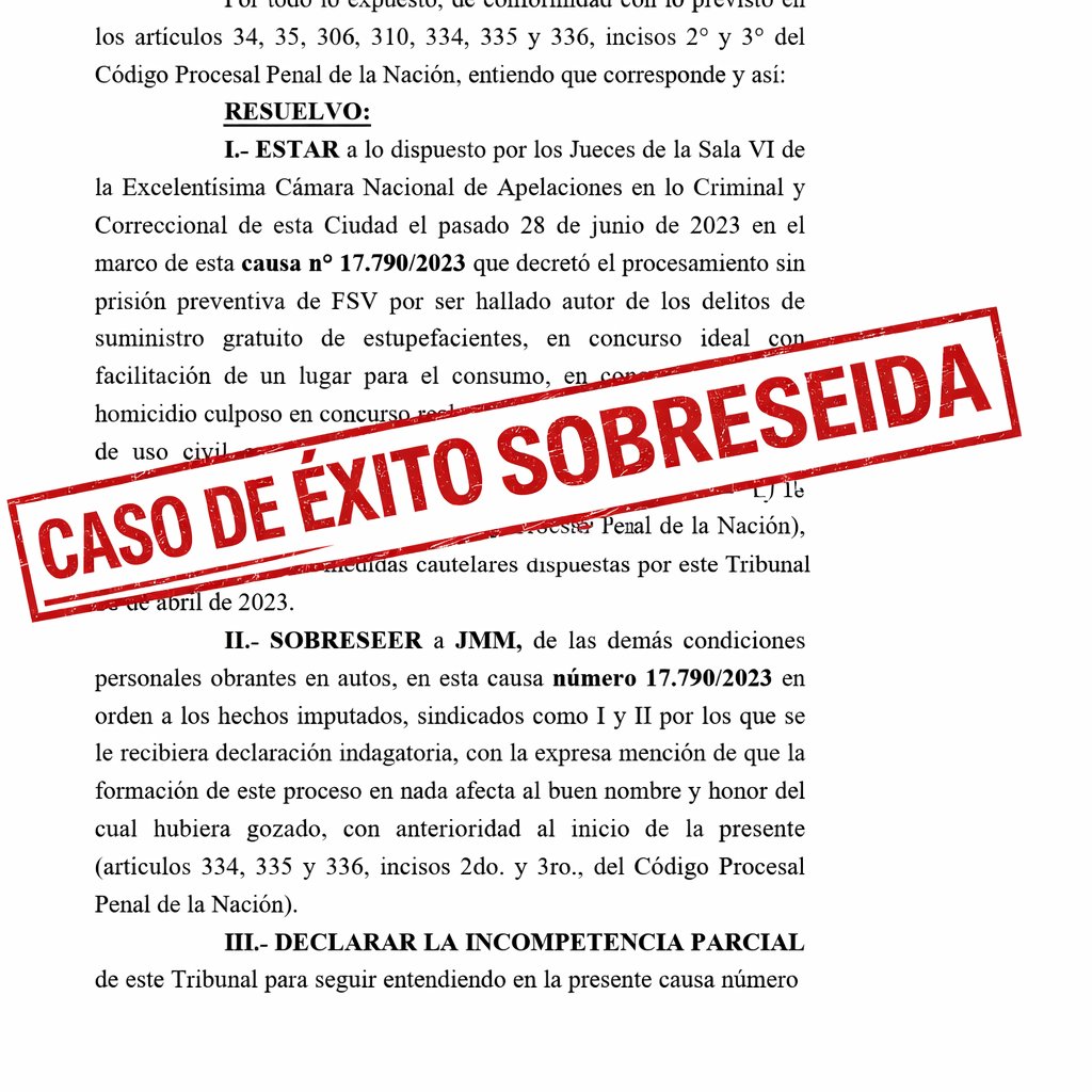 Caso de éxito - Sobreseimiento JMM